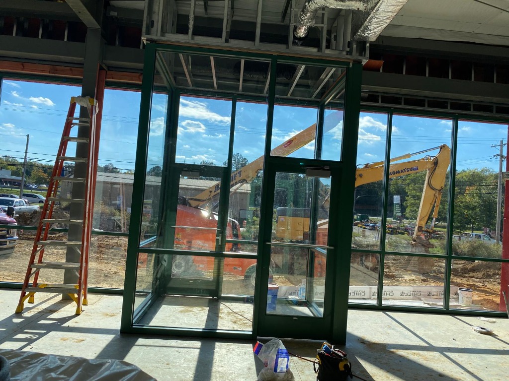 Interior Glass Wall Construction