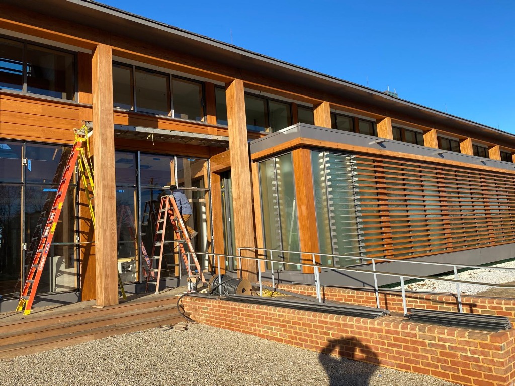 Wood and Glass Entrance